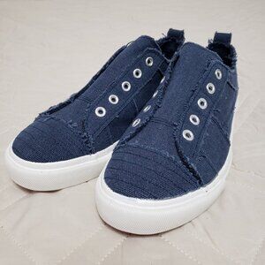 Corkys Babalu Canvas Laceless Slip-On Sneakers Navy Women's Size 8 NWT
